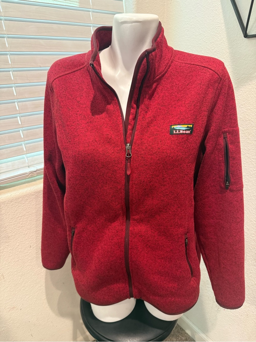 L.L.Bean Women‎ XL Sweater Fleece Full-Zip Jacket Berry Red - Picture 2 of 5